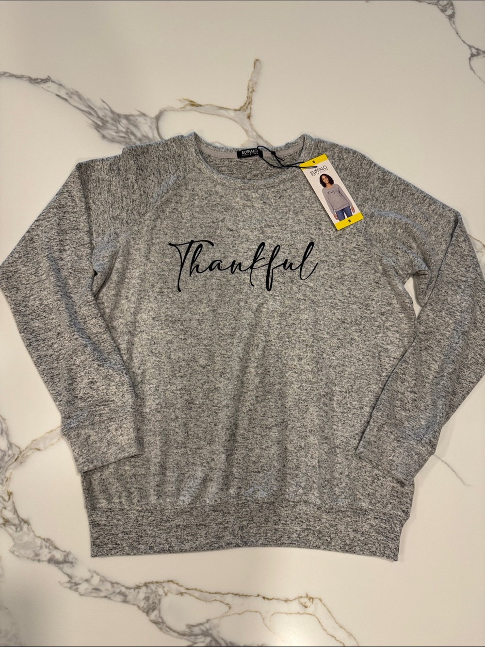 Buffalo David Bitton Gray 'Thankful' Pullover Sweatshirt